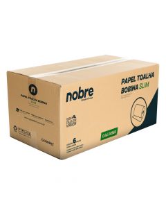 Papel Toalha Bobina Slim Nobre 6 rolos 200m x 20cm