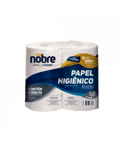Papel Higienico 100% Celulose Nobre Rolão 300m Fd. c/ 8un