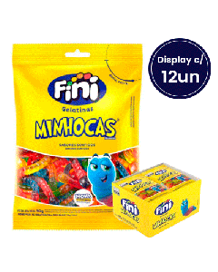 Bala de Gelatina Minhocas Brilho Fini 90g Display com 12un