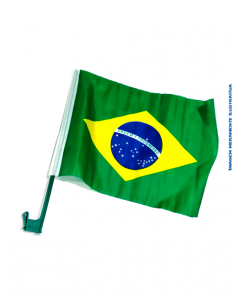 Bandeira do Brasil 30x40 com haste para carro - pct com 12unid
