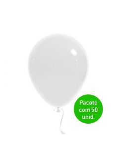 Bexiga Tradicional Branca n°9 Mac Balloon - Pct. com 50 Unidades