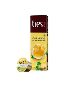 Cápsula 3 Corações Chá Verde, Laranja e Gengibre - Caixa c/ 10un