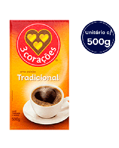 Café Tradicional 3 Corações a Vácuo 500g