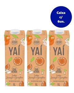 Chá Verde, Laranja c/ Gengibre Yaí 1L - Caixa c/ 6 Un.