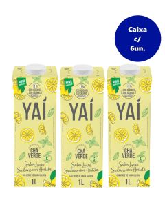 Chá Verde, Limão Siciliano e Hortelã Yaí 1L - Caixa c/ 6 Un.