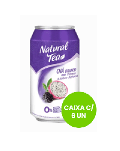 Chá Branco Pitaya e Amora Natural Tea Lata 335ml - Caixa c/ 6 Un