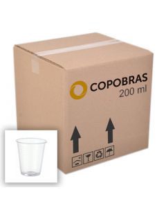 Copo Descartável Transparente 200ml Copobras - Caixa com 2500