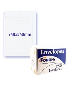 Envelope Saco Branco Foroni 240x340 - Caixa com 250 unidades