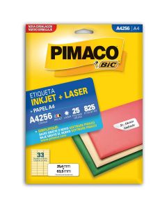 Etiqueta Pimaco A4 256 - 25,4mm x 63,5mm - Pct com 825