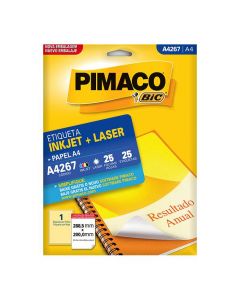 Etiqueta Pimaco A4 267 - 288,5mm x 200mm - Pct com 25