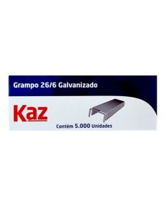 Grampo para Grampeador 26/6 Kaz - Caixa com 5000 unidades