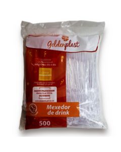 Mexedor Grande de Café/Drink GoldenPlast - Pacote com 500 Un.