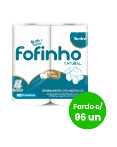 Papel Higiênico Fofinho Folha Dupla Natural 30MTS 96 ROLOS