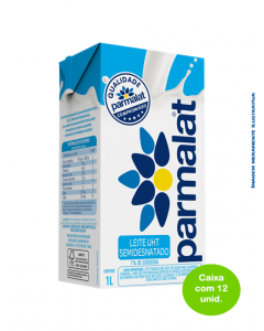 Leite UHT Semidesnatado Parmalat 1 Litro - Caixa com 12 Unidades
