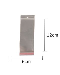 Saco Adesivado Transparente com Furo nº2  6cmx12cm