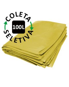Saco para Lixo 100 Litros - Coleta Seletiva Amarelo - 100 uni.