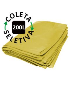 Saco para Lixo 200 Litros - Coleta Seletiva Amarelo - 100 uni.