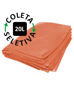 Saco para Lixo 20 Litros - Coleta Seletiva Laranja - 100 uni.