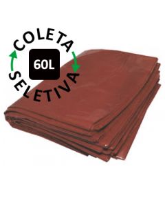 Saco para Lixo 60 Litros - Coleta Seletiva Marrom - 100 uni.