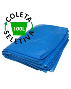 Saco para Lixo 100 Litros BL - Coleta Seletiva Azul - 100 uni.