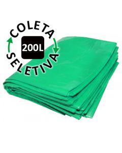 Saco para Lixo 200L- Coleta Seletiva Verde - c/ 100 un.