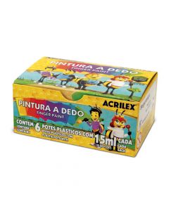 Tinta Guache Acrilex 6 Cores - 15ml