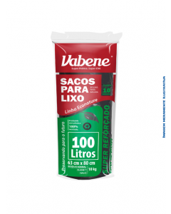 Saco para Lixo Reforçado Vabene 100L - Pacote com 10 Unidades