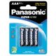 Pilha AAA Panasonic Pacote com 4 unidades