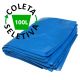 Saco para Lixo 100 Litros Boca Larga - Coleta Seletiva Azul - 100 unidades